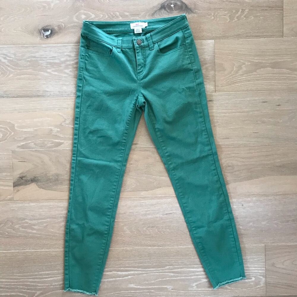 Vineyard Vines Raw Edge Skinny Jeans Green